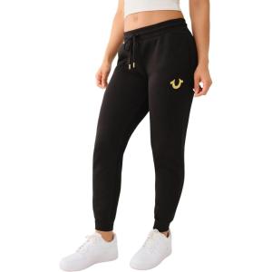 True Religion Women’s Foil Classic Lounge Jogger Comfort Pant(Jet Black)