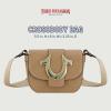 True Religion Women’s Crossbody Bag, Mini Flap Adjustable Shoulder Handbag with Horseshoe Logo(Tan)