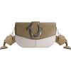 True Religion Saddle Bag, Women’s Denim and Faux Leather Crossbody Purse with Adjustable Shoulder Strap, Taupe, One Size
