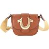 True Religion Women’s Crossbody Bag, Mini Flap Adjustable Shoulder Handbag with Horseshoe Logo(Brown)