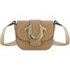 True Religion Women’s Crossbody Bag, Mini Flap Adjustable Shoulder Handbag with Horseshoe Logo(Tan)