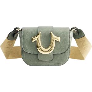 True Religion Women’s Crossbody Bag, Mini Flap Adjustable Shoulder Handbag with Horseshoe Logo(Sage)