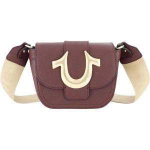 True Religion Women’s Crossbody Bag, Mini Flap Adjustable Shoulder Handbag with Horseshoe Logo(Wine)
