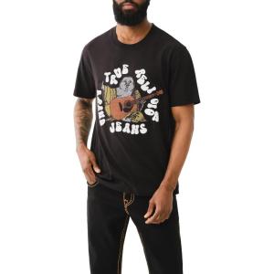 True Religion Mens Ss Cross Stitch Hippie Buddha(Jet Black)