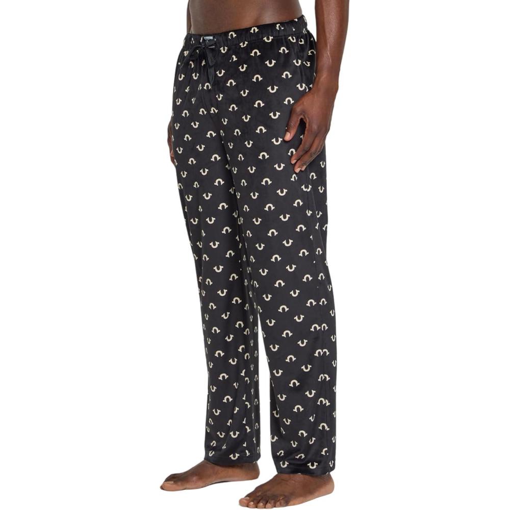 imageTrue Religion Mens Pajama Pants Mens PJ Pants Fuzzy Lounge Pant Soft Fleece PantBlack