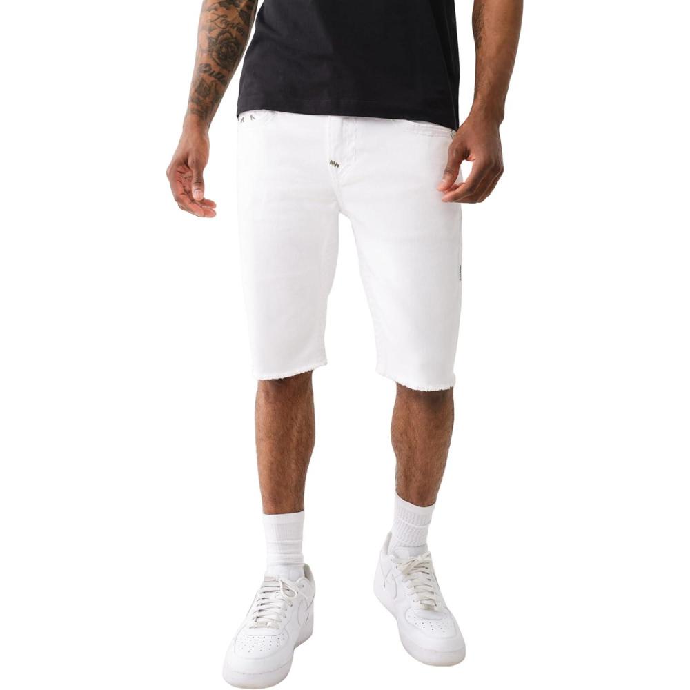 imageTrue Religion Mens Rocco Super T No Flap 12quot Raw HemOptic White