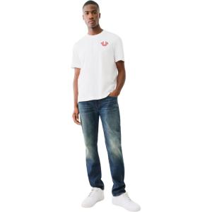 True Religion Mens High Density Letter Tee(Optic White)