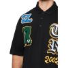 True Religion Men’s SS Overt Patch Polo | Short Sleeve Polo Shirt with Signature Patches(Jet Black)