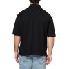 True Religion Men’s SS Overt Patch Polo | Short Sleeve Polo Shirt with Signature Patches(Jet Black)