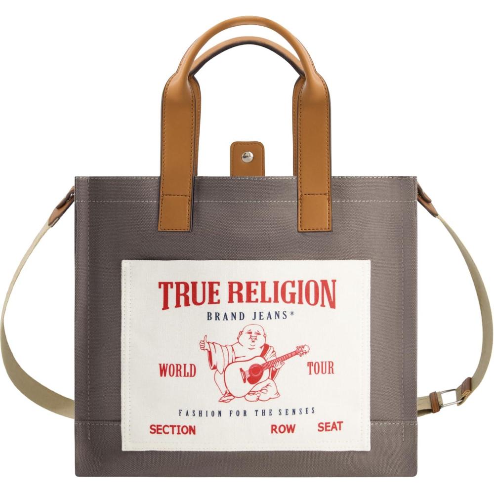 imageTrue Religion Tote Womens Medium Travel Shoulder Bag with Adjustable StrapGrey