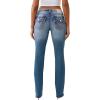True Religion Billie Mid Rise Straight Womens Denim Jeans | Signature Horseshoe Back Flap Pockets