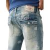 True Religion Men’s AOP Ricky SN Flap Jeans – 34″ Inseam, Flap Pockets, Contrast Stitching, Premium Denim