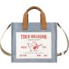 True Religion Tote, Women’s Medium Travel Shoulder Bag with Adjustable Strap(Blue Denim)