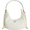 True Religion womens True Religion Hobo Bag, Women’s Faux Leather Crescent Handbag With Adjustable Chain Strap(White)