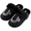 True Religion Slippers for Women Gifts for Women Cozy House Slippers for Woman(Black)