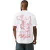 True Religion SS Puff Cat Tee – Men’s Crewneck Short Sleeve Graphic Premium Cotton Tee(Optic White)