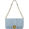True Religion Women’s Denim Shoulder Bag Purse, Mini Handbag with Chain Strap | Denim, Purse, Chain Strap(Light Blue)