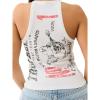True Religion Womens Og Logo Halter Tank​(Optic White​)