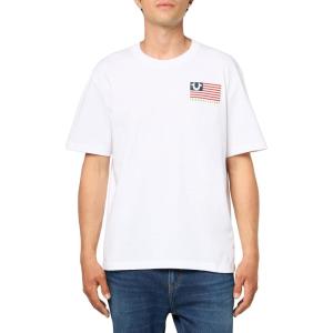 True Religion Men’s HS Flag Tee(Optic White)