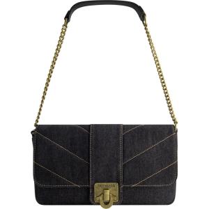 True Religion Women’s Denim Shoulder Bag Purse, Mini Handbag with Chain Strap | Denim, Purse, Chain Strap(Black)