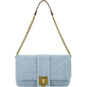 True Religion Women’s Denim Shoulder Bag Purse, Mini Handbag with Chain Strap | Denim, Purse, Chain Strap(Light Blue)