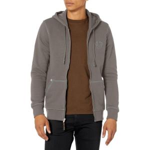 True Religion mens Big T Zip Up Hoodie(Granite Grey)