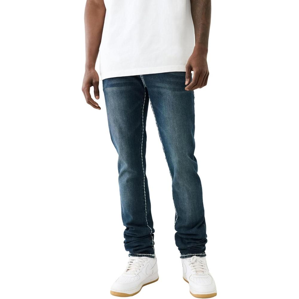 imageTrue Religion Mens Rocco Super T 12 Flap with 32 InseamAquamarine Dark Wash