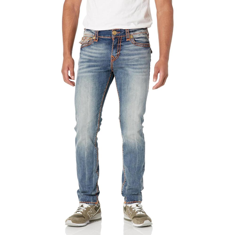 imageTrue Religion Mens Rocco Super T Flap 12 32 InseamTrophy Dark Wash