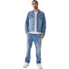 True Religion Mens Ricky Double Raised Super T Flap Straight Jean(Beach Fire Medium)
