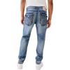 True Religion Men’s Rocco Super T 1/2″ Flap with 32″ Inseam(Calico Medium Wash)