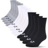 True Religion Mens Socks 12 Pack Mid Crew Socks for Men Premium Athletic, Shoe Size 8-12(Blk/Gry/Wht)