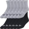 True Religion Mens Socks 12 Pack Mid Crew Socks for Men Premium Athletic, Shoe Size 8-12(Blk/Gry)