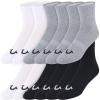 True Religion Mens Socks 12 Pack Mid Crew Socks for Men Premium Athletic, Shoe Size 8-12(Blk/Gry/Wht)