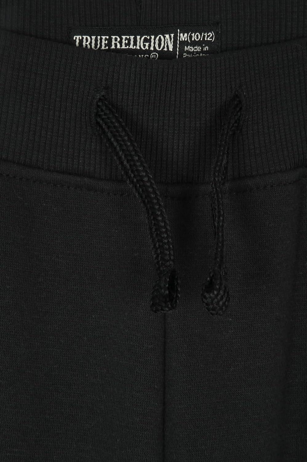 imageTrue Religion Boys 2 Pack Fleece Sweatpants Stylish amp Comfortable Jogger Pants Set for Active KidsBlackheather Grey