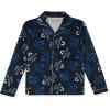 True Religion Boys 2 Piece Pajamas Set with Button Front Top & Pajama Pants for Kids (Sizes 4–14)(Blue Velour)