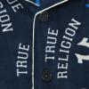 True Religion Boys 2 Piece Pajamas Set with Button Front Top & Pajama Pants for Kids (Sizes 4–14)(Blue Velour)
