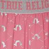 True Religion Girls Pajama Set 3-Piece Button-Front Top Sleep Pants and Headband(Candy Pink)