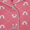 True Religion Girls Pajama Set 3-Piece Button-Front Top Sleep Pants and Headband(Candy Pink)