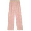 True Religion Girls Pajama Set 3-Piece Button-Front Top Sleep Pants and Headband(Mauve Gold Velour)