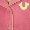 True Religion Girls Pajama Set 3-Piece Button-Front Top Sleep Pants and Headband(Wild Rose Velour)