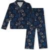 True Religion Boys 2 Piece Pajamas Set with Button Front Top & Pajama Pants for Kids (Sizes 4–14)(Blue Velour)