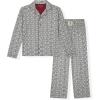 True Religion Boys 2 Piece Pajamas Set with Button Front Top & Pajama Pants for Kids (Sizes 4–14)(Gray)