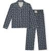 True Religion Boys 2 Piece Pajamas Set with Button Front Top & Pajama Pants for Kids (Sizes 4–14)(Navy Blue)