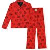 True Religion Boys 2 Piece Pajamas Set with Button Front Top & Pajama Pants for Kids (Sizes 4–14)(Red)