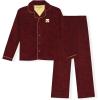 True Religion Boys 2 Piece Pajamas Set with Button Front Top & Pajama Pants for Kids (Sizes 4–14)(Red Velour)