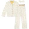 True Religion Girls Pajama Set 3-Piece Button-Front Top Sleep Pants and Headband(White Zebra Fleece)