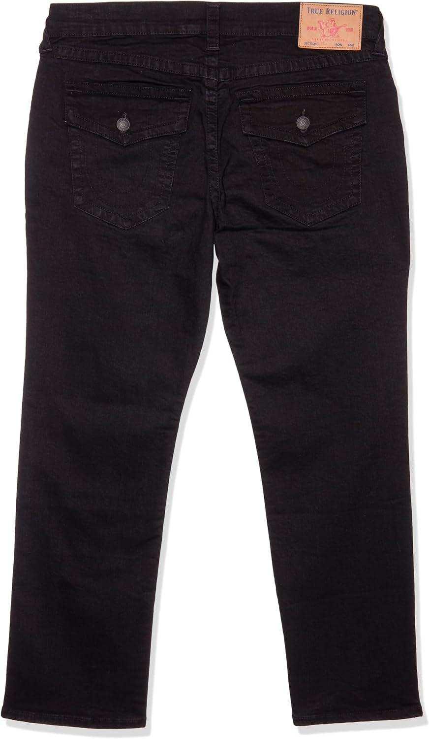 imageTrue Religion Mens Ricky Straight Leg Jeans with Back Flap Pockets Mens Jeans2sb Body Rinse Black