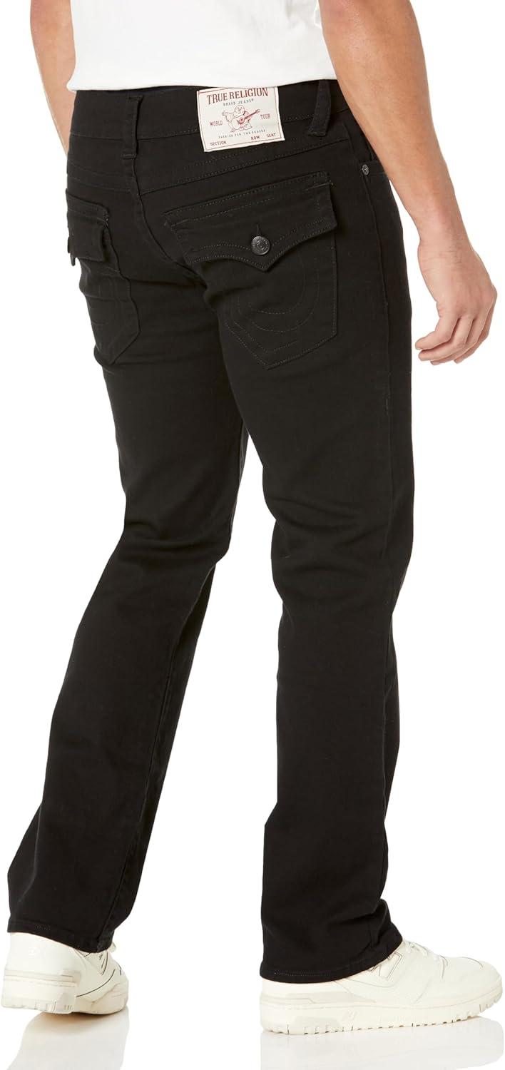 imageTrue Religion Mens Ricky Straight Leg Jeans with Back Flap Pockets Mens Jeans2sb Body Rinse Black