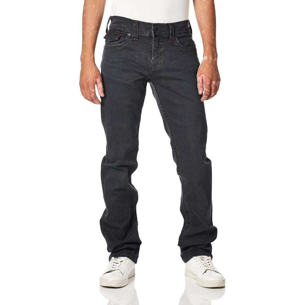imageTrue Religion Mens Ricky Straight Leg Jeans with Back Flap Pockets Mens JeansMedium