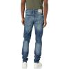 True Religion Men’s Ricky Straight Leg Jeans with Back Flap Pockets – Mens Jeans(Bushwick Medium Worn)